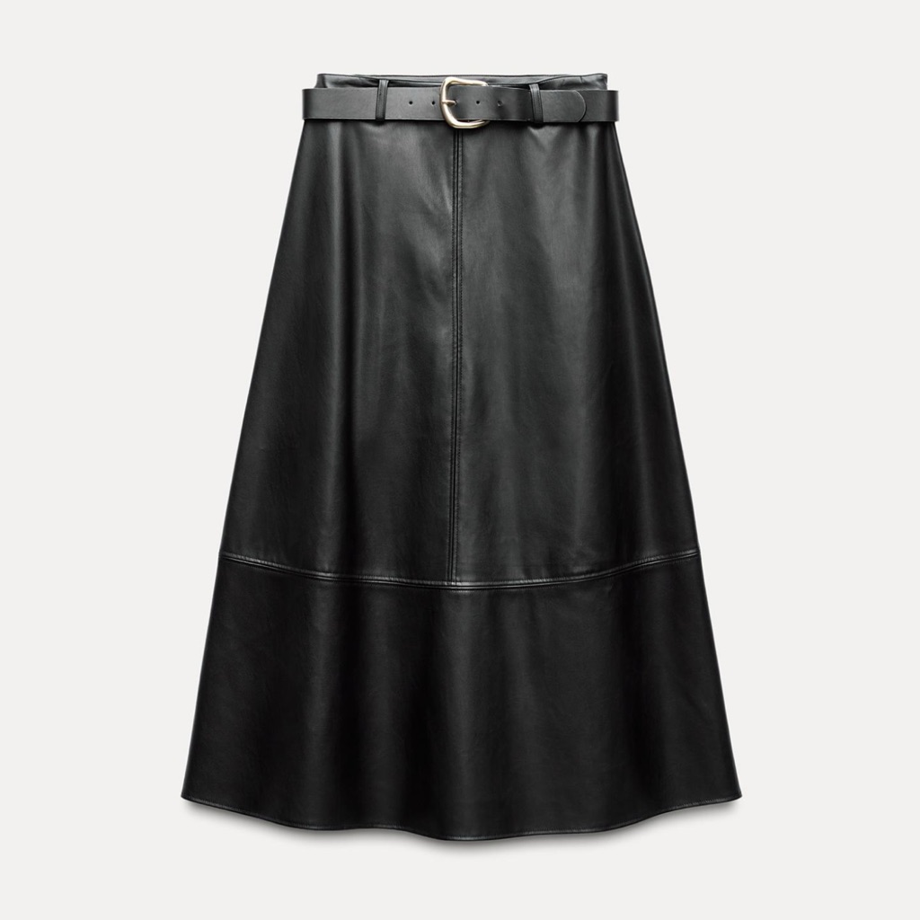 Zara Faux Leather Layered Skirt